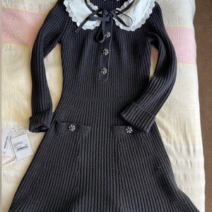 Self Portrait Knit Lurex Sweater Dress M